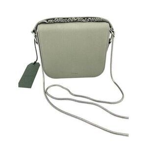Allsaints Leather Shoulder Bag Maya Grey Leather Silver Chain Bag NWT